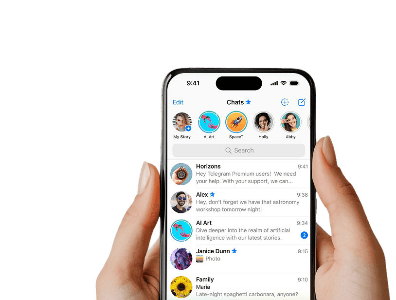 Превью мобильного Telegram